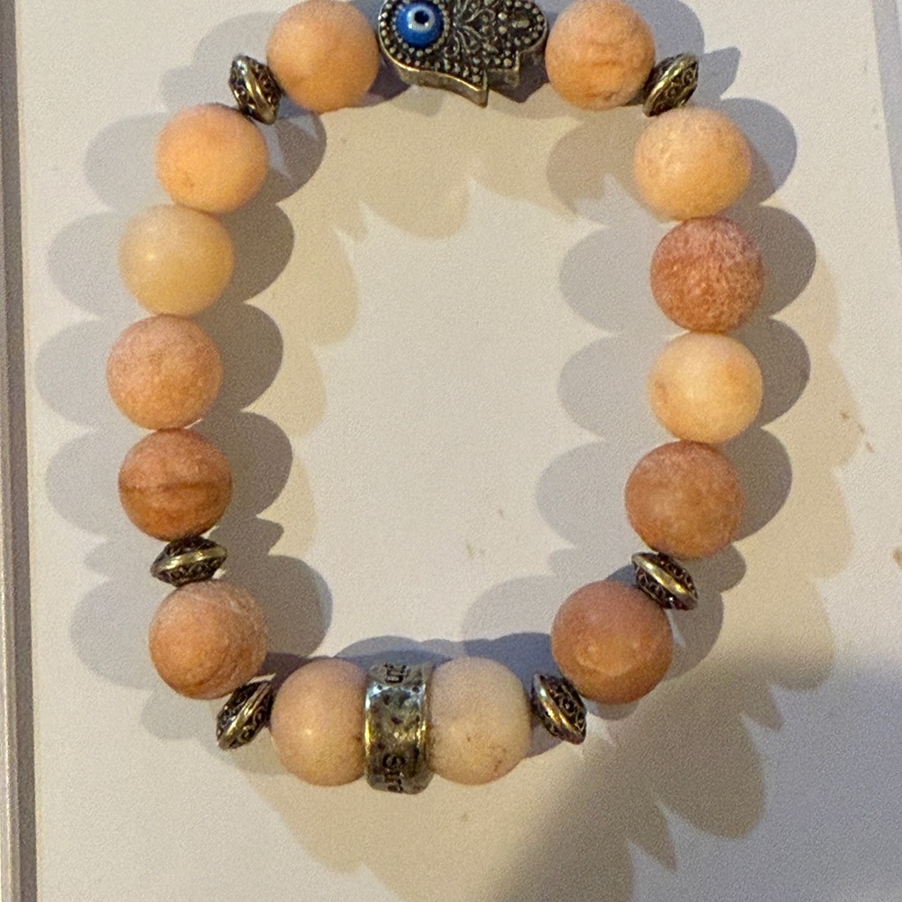 Elegant Beaded Bracelet with Silver Accents